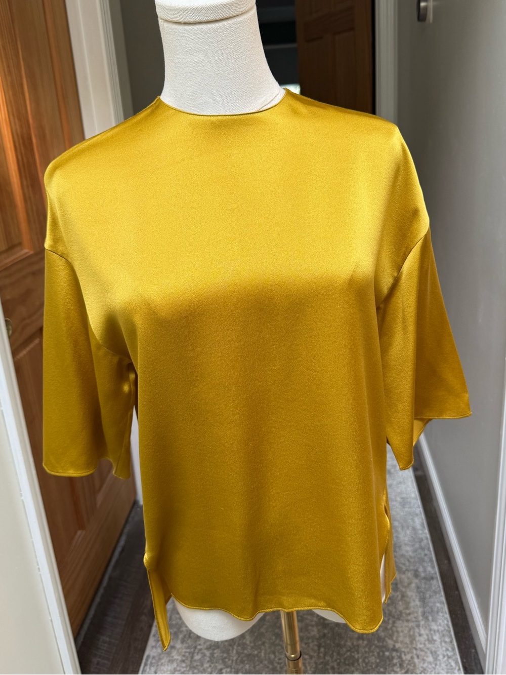 Vince short sleeve silk pullover blouse